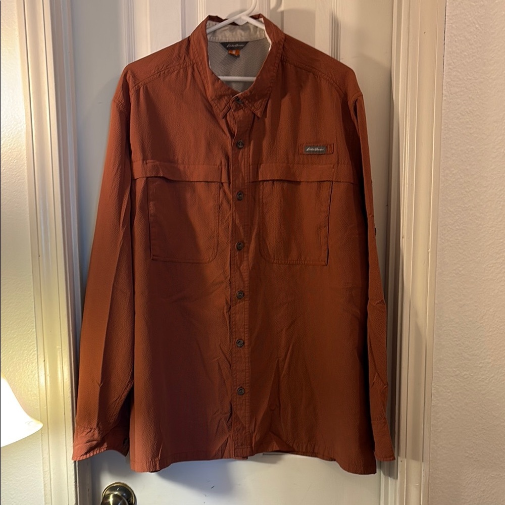 Eddie Bauer Men's Rust Button-Down Shirt